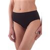 Generico Bellissima Slip Midi Art.025 Seamless Senza Cuciture SGAMBATO in Microfibra 6pz (S/M, Nero)