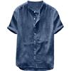Haohon camicia hawaiana lino uomo corte righe Tops Solid Retro Colore Baggy Camicie T corte Men's Cotton Sleeve Bluse Linen Men's Blouse camicia lino uomo xxxxxl