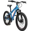 BIKESTAR MTB Mountain Bike 20 Alluminio per Bambini 6-9 Anni | Bicicletta Telaio Pollici 11 velocità Shimano, Hardtail, Freni a Disco, sospensioni | Blu