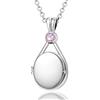 VICKWOOD H2O Improvvisamente sirena con medaglione placcato in platino con 5A zirconi h2o Amuleto personalizzato per immagini Regalo per donne per compleanno (5A Silber_Pink)