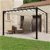 vidaXL Gazebo con Tetto a Lamelle 3x3 m in Tessuto Crema e Alluminio vidaXL