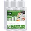 Omtofo 6 Rotoli Sacchetti Sottovuoto Alimenti, 20 x 300 cm (3 rotoli) e 28 x 300 cm (3 rotoli), Senza BPA, Rotolo Sottovuoto Alimenti Per Macchina Sottovuoto e Cottura Sous Vide