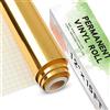 Lya Vinyl Vinile adesivo oro cromo, 30,5 x 457,2 cm, Vinile adesivo oro per Cricut, Silhouette Cameo, Pellicola oro metallizzata per regali fai da te, tazza, finestra, ceramica, plastica