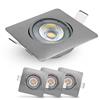 EMOS Exclusive Faretti LED da Incasso per Cartongesso 5W / 450 Lumen | Faretti da Incasso 3000k Luce Bianco caldo | Set di 3 pezzi Spot LED Orientabili a 50°, quadrato e Ultra Piatti in Argento