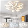 MYYCX Ventilatore da Soffitto con Luce e telecomando, Dimmerabile LED Plafoniere, Lampada da soffitto con Ventilatore Regolabile 6 Velocità/Reversibili, Memoria, Tempistica (80cm/9 Luce)