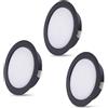 KYOTECH Faretto da incasso a LED nero, 4 W, 230 V, bianco neutro, 4000 K, diametro foro 55-58 mm, ricambio per faretti alogeni da incasso per armadio a specchio, armadio da bagno