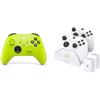 Xbox Controller wireless Electric Volt+Venom Dock Di Ricarica Doppio con 2 Batterie Ricaricabili - Bianco Series X e S One - Bundle