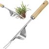 Zocipro Estirpatore Erbacce Manuale, Diserbatore Manuale in Acciaio Inossidabile con Manico in Legno, Diserbatore da Giardino, Strumento di Diserbo Manuale per Patio, Prato, Cortile