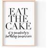 Tongue in Peach Stampa divertente con citazioni | Stampe per la casa | Eat the Cake | Estetic Kitchen Wall Art Positive Quote | A4 A3 A5 * Cornice non inclusa* - PBH182
