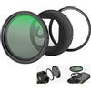 SMALLRIG Kit Filtro ND Variabile Magnetico da 67 mm, ND2-ND32 (1-5 Stop) con Anello Filtro con Attacco M con Anello Filtro Filettato per Fotocamera/Telefono, Senza Croce X, Vetro Ottico HD - 4724