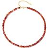 COAI Collana Donna Corniola Rossa Pietra Naturale, Collana di Perline di Corniola da Donna