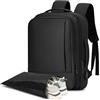 Alyvisun Zaino Bagaglio a Mano 42x30x20, Zaino Viaggio 18,9-25,2 L Espandibile, Travel Backpack con Scomparto per Laptop e Tasca per Scarpe, per Imbarco, Affari, Viaggi, Nero