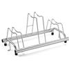 ANDRYS Rastrelliera Biciclette 3 Posti - Porta Bici da Terra con Posteggio Alto e Basso per Bici con Freni a Disco e Ruote fino a 8cm - Acciaio Zincato a Freddo (Argento)