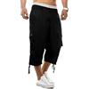Loalirando Pantaloncini Cargo Uomo Estate Sciolto e Casual Vita Elastica Bermuda Pantaloni 3/4 con Tasche (M-3XL), Nero , XL