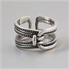 HCMA 925 Anelli Vintage in Argento per Donna Uomo Punk Argento a Ferro di Cavallo Bowknot Index Rings regolabilenot
