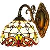 SOPERIT Lampada da parete stile E27 vittoriano Tiffany Lampada da parete illuminazione interna paralume retrò lampada a cupola applique da parete artigianale illuminazione soggiorno illuminazione
