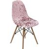 Mateju 1 2 4 6 8 Pezzi Coprisedie con Schienale Senza Braccioli Universale Elastico Lavabili Coprisedia Scandinava Elasticizzate Fodera per Casa Cucina Sala da Pranzo (2pcs,Rosa)