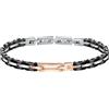 Morellato Diamonds Bracciale da uomo, in acciaio, diamante, ceramica, IP oro rosa - SAUK02, 22 cm, acciaio legato, 22 cm, Lega di acciaio