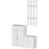 DecHome Mobile Ingresso Con Scarpiera e Appendiabiti In Legno Bianco 100x32x187 cm - 831D13
