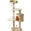 AllMyPets Tiragraffi per Gatti Albero Tiragraffi a 4 Livelli con Giocattoli Beige 40x40x114cm - D30167