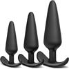SuperLove Silicone Anal Plug Training Set for Beginners & Advanced Black