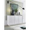 Web Convenienza Madia con 3 Ante Made in Italy - Credenza Contenitore Collezione Ice per Soggiorno Cucina Ingresso Sala da Pranzo Mobile Design moderno originale Bianco Laccato Lucido - 138 cm