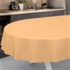 ANRO Tovaglia cerata, lavabile, per interni ed esterni, ovale, 180 x 140 cm, con bordo tagliato, albicocca