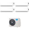 MIDEA CONDIZIONATORE MIDEA QUADRI SPLIT BREEZELESS 9000+9000+9000+12000 BTU WIFI INVERTER M4OB-36HFN8-Q A++