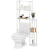 Furinno Turn-N-Tube Scaffale salvaspazio per WC con 5 ripiani, Bianco/Bianco