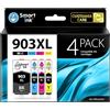 Smart Ink Compatibile Cartuccia d'inchiostro In sostituzione di HP 903 XL 903XL (BK XL & /C/M/Y XL 4 Combo Pack) con tecnologia chip avanzata per la ricarica delle OfficeJet 6950 6960 6970