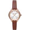 Emporio Armani Orologio Donna, movimento a tre lancette, cassa in acciaio inossidabile da 32 mm riciclata in oro rosa (almeno 50%) con cinturino in pelle, AR11525