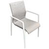 Amicasa Sedia da Giardino Fissa in Alluminio Impilabile 57 x 62 x 89 cm colore Bianco e Grigio - LY AC 002 BI MIKONOS