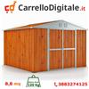 Box in Acciaio Zincato Casetta da Giardino in Lamiera 3.27 x 2.69 m x h2.15 m - 120 KG - 8.80 metri quadri - LEGNO