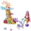 Barbie - Barbie Sirene Playset con Bambola Chelsea Sirena, 4 Cuccioli, Area Giochi con barriera corallina, Passeggino e Accessori, Giocattolo per Bambini 3+ Anni, HHG58
