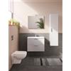 MOBILE DA BAGNO CM.60 SERIE MIA PROF.40 BIANCO LUCIDO SET COMPOSTO DA BASE 2 CASSETTI A CHIUSURA SOFT CLOSE TOP CERAMICO SLIM SPECCHIO E LAMPADA A LED