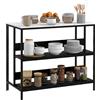 HOMCOM Isola da Cucina Moderna con Mensole e Piano in Marmo Finto, Struttura in Metallo Resistente 100x50x90cm in Nero e Bianco |Aosom
