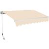 Ranieri Tenda da Sole Barra Quadra 200x250 cm Tessuto in Poliestere Beige Unito