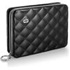 ÖGON -DESIGNS- ÖGON Smart Wallets - Portafogli Quilted Passport - Protezione RFID: Protegge Le Tue Carte Contro Le Frodi - Alluminio Anodizzato (Nero)