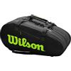 WILSON super tour 3 comp bag nero/green