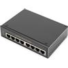 DIGITUS Netzwerk-Switch 8-Port - Hutschiene oder Wand-Montage - Gigabit Ethernet