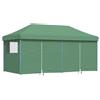 vidaXL AX Tendone Pop Up Gazebo Pieghevole 5.8x2.92x3.15m Verde Blu Finestre 0K 4004952