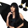 Ugeat Extension Capelli Veri Cheratina Piatta 60cm Nero Extension Cheratina Piatta Cheratina Extension Capelli Remy Invisibili Cheratina Capelli Umani Extension Capelli Donna 60cm 50g 50 Ciocche