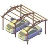 SUNWOOD Pergola Carport in legno 400x550 cm, in pino impregnato, Made in Italy