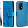 GOKEN Cover per Honor 200 Lite, Custodia Flip TPU/PU Portafoglio Pelle con Stand/Carte Slot, Chiusura Magnetica Goffrata con Motivo Telefono Case Custodie, Blu