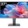 KOORUI Monitor 27", FHD 1920 * 1080, IPS, 100Hz, HDMI 1.4 & VGA, VESA 75 * 75mm, Eye Care, Regolabile in altezza-27N6