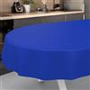 ANRO Tovaglia in tela cerata, lavabile, da giardino, per interni ed esterni, ovale, 240 x 140 cm, con bordo tagliato, blu