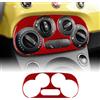 KUNGKIC Per Fiat 500 2008-2023 Abarth 595 2012-2023 Car Central Control AC Panel Pannello di controllo in fibra di carbonio Sticker Decorativi Accessori interni regalo, rosso, stile A