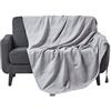 HOMESCAPES Copriletto o copridivano 100% Cotone Intrecciato a Mano - Rajput - Grigio Chiaro - 150 x 200 cm