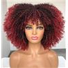 Hgvcfcv Parrucca Corta Afro Crespa Riccia Con Frangia Per Parrucca Da Donna Nera Parrucche Per Feste Di Halloween Parrucca Afro Riccia