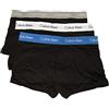 Calvin Klein Confezione 3 Boxer Uomo tripack CK Articolo U2664G Low Rise Trunk 3PK, CAZ B.Grey Heather/Wht. Palace Blue WB, L